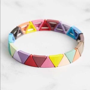 New Colorful Triangle Tile Stretch Bracelet